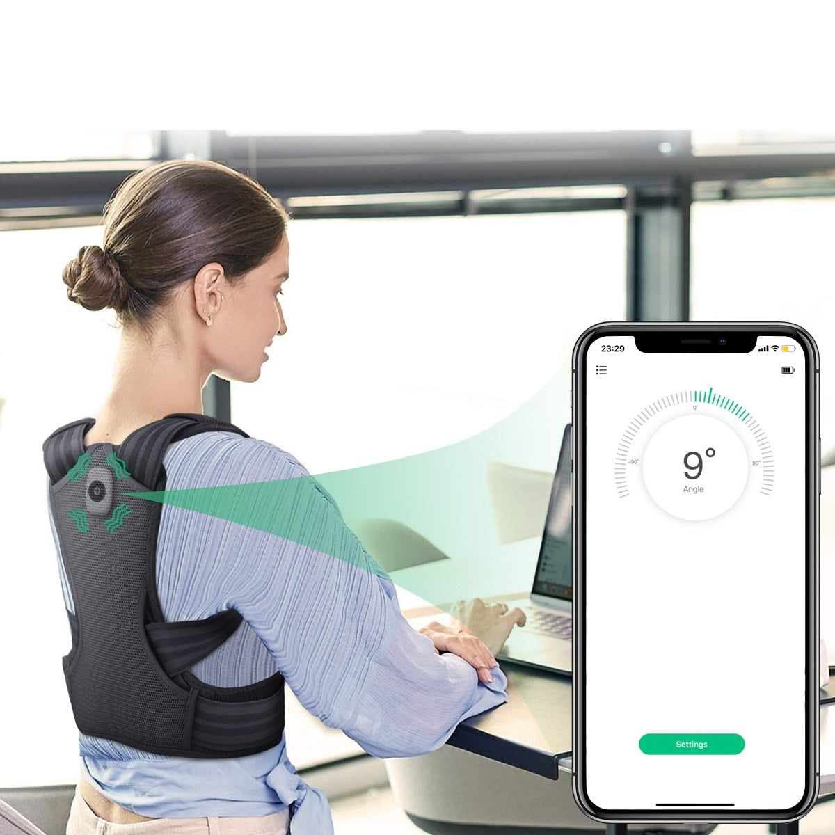 Smart Posture Corrector With Mobile App - Auren